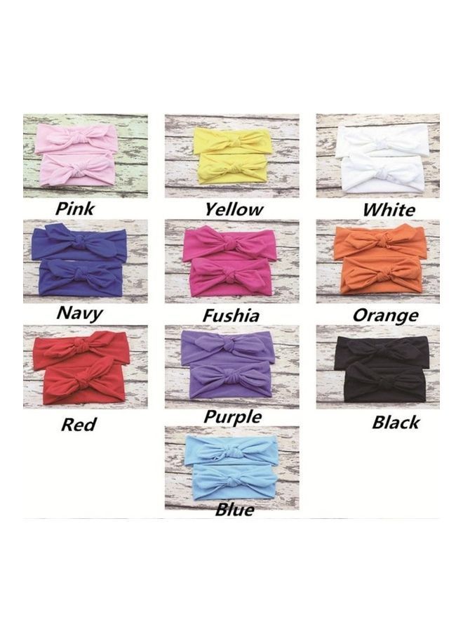 NIBEMINENT 2-Piece Mom and Baby Parent-Child Creative Cute Bowknot Elastic Cotton Hair Band White - Image 4