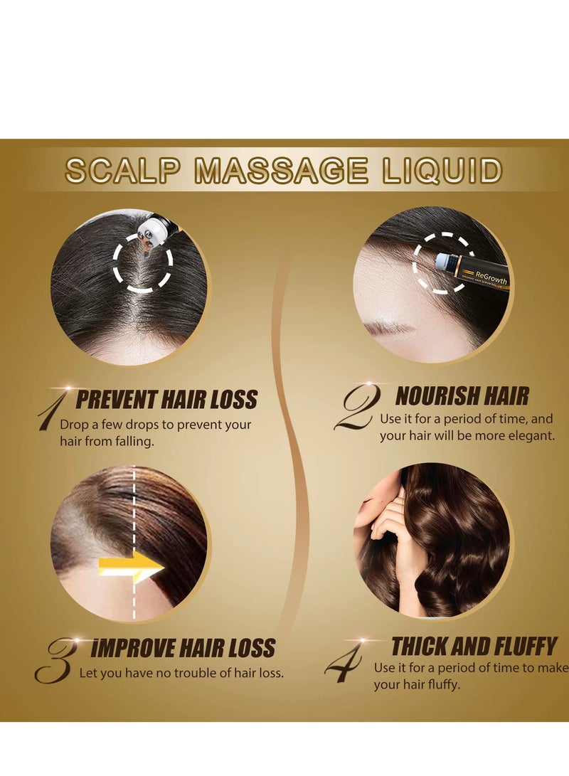 إيلهو Regrowth Organic Hair Serum Roller ، مصل تفاعلي لتدليك الشعر بالأعشاب ، مصل نمو الشعر للشعر الطبيعي ، لشعر أقوى وأكثر سمكا ، لتراجع خط الشعر والصلع 20 مل - Image 3