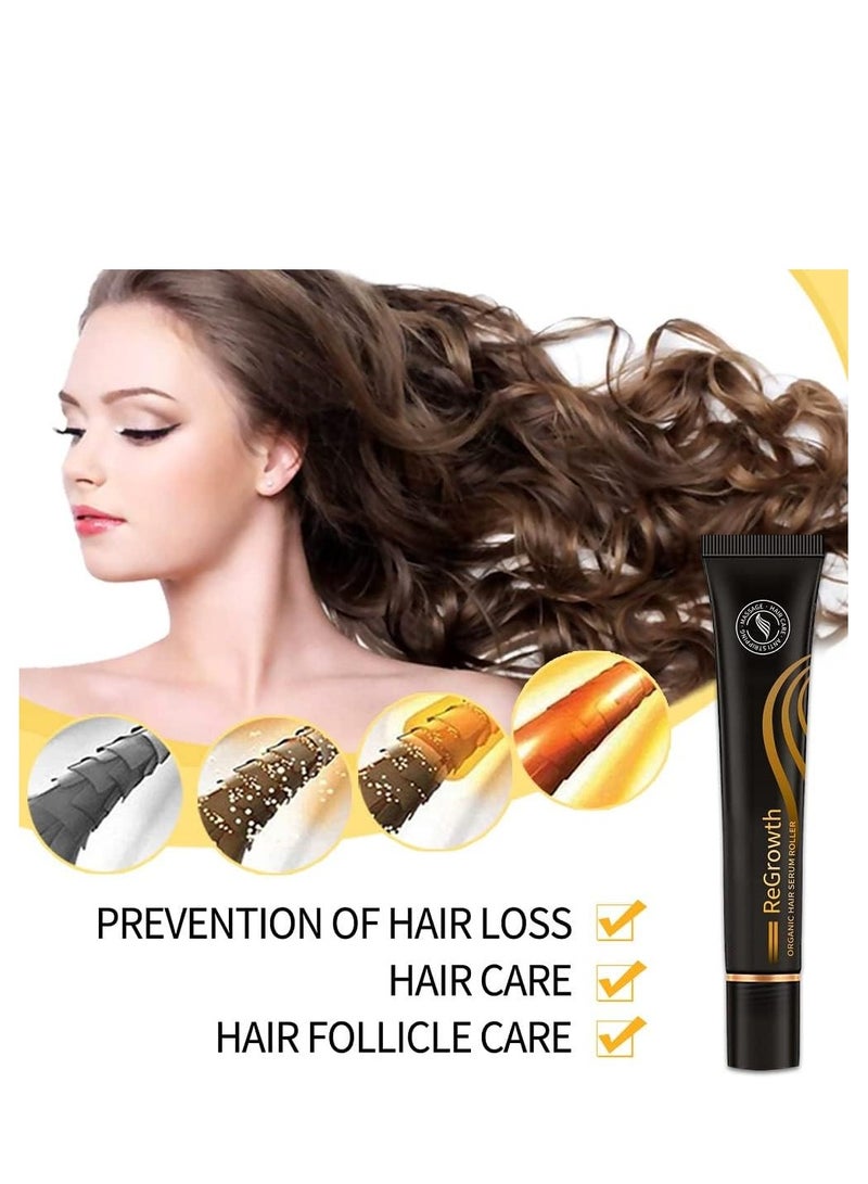 إيلهو Regrowth Organic Hair Serum Roller ، مصل تفاعلي لتدليك الشعر بالأعشاب ، مصل نمو الشعر للشعر الطبيعي ، لشعر أقوى وأكثر سمكا ، لتراجع خط الشعر والصلع 20 مل - Image 5