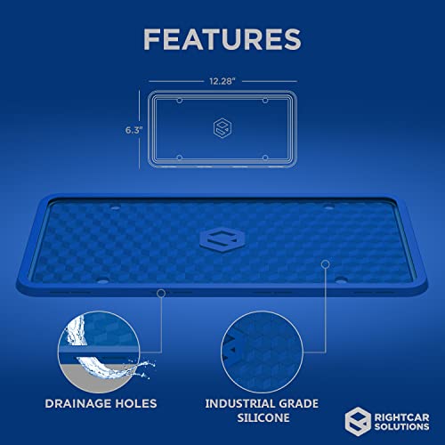 Rightcar Solutions Silicone License Plate Frame | The Original Premium Grade Silicone Car Plate Frame | Rust Proof, Rattle Proof, Weather Proof License Plate Holder (Blue) - Image 3