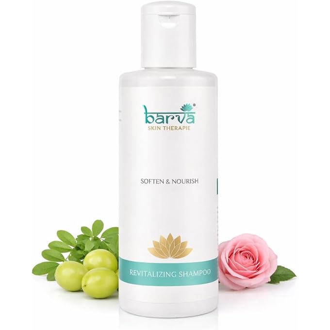 Barva Revitalizing Shampoo, Healthy Hair Growth, Anti Hairfall with Amla & Aloe Vera extracts, 200ml - Image 1