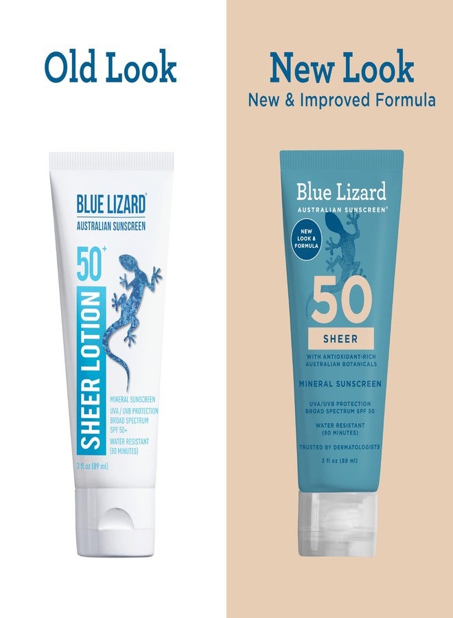 Blue Lizard Sheer Mineral SPF 50 Sunscreen Lotion, Zinc Oxide, 100% Mineral Formula, Nourishes with Australian Desert Lime and Peach, Paraben-Free, Fragrance-Free, 3 fl oz - Image 4
