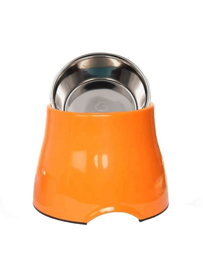 Goofy Tails Orange Elevated Dog Bowl| Melamine & Stainless Steel Dog Food Bowl with Anti-Skid Base| Dog Feeding Bowl for Cocker Spaniel & Long Eared Dogs Dog Bowl (Medium, 520ml) - pzsku/Z46EA4EACF6436C0C5927Z/45/_/1736426530/060c2759-05ea-455a-9df9-fb34665d72c9