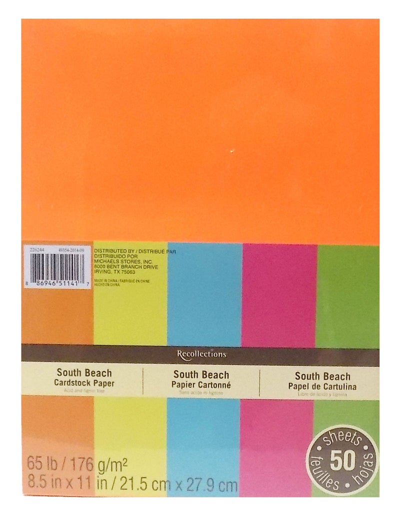 Recollections Cardstock Paper Neon South Beach Assorted Colors 85 X 11