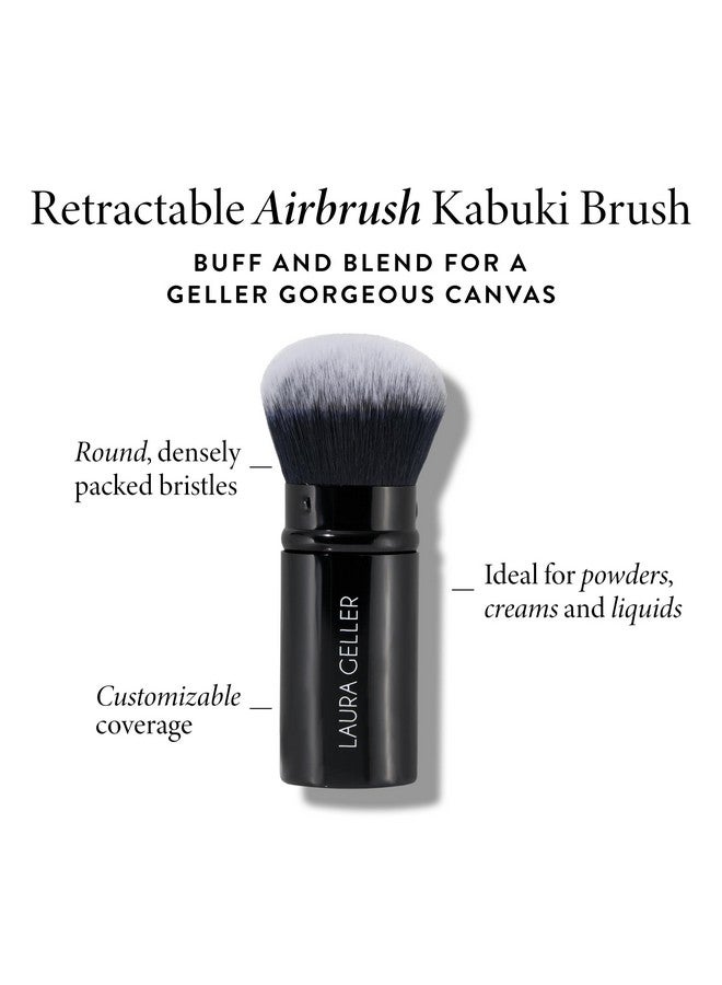 LAURA GELLER NEW YORK LAURA GELLER NEW YORK Retractable Airbrush Kabuki Brush for All Face Makeup & Foundation for Liquid, Cream and Powder Face Makeup With Aluminum Handle - Image 2