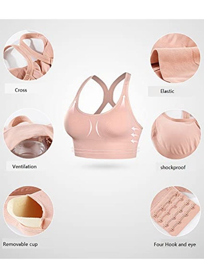 Glamroot Women Shockproof Cross back Sports bra with Back hook for Running, Yoga, Fitness (Size S to XL) - Image 2