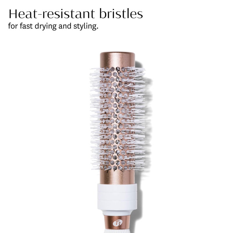 T3 - Volume Round Hair Brush Ceramic-Coated Barrel Vented Round Brush for Blow Drying Heat Resistant Bristles, White/Rose Gold - Image 2