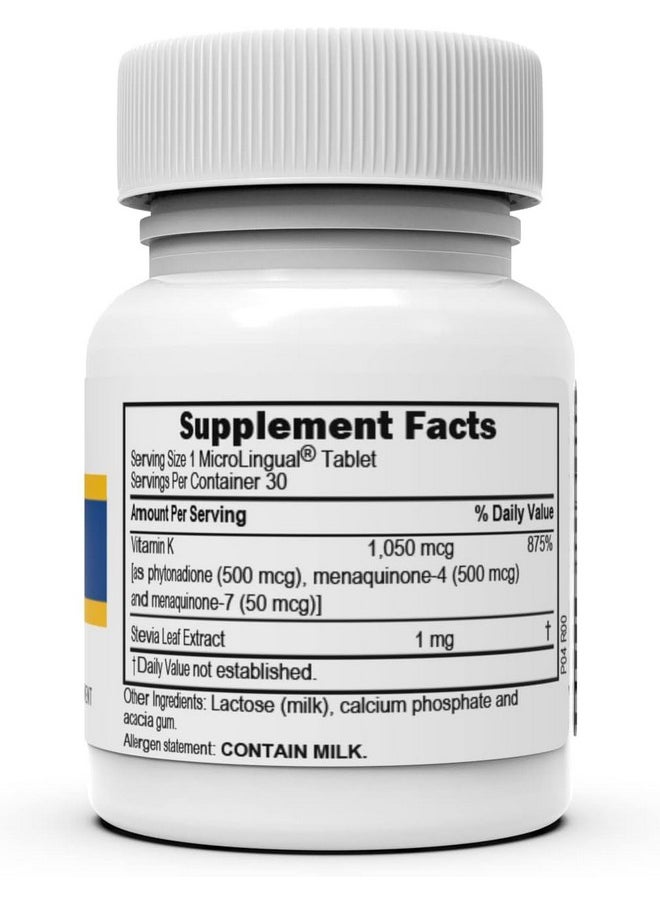 Superior Source Superior Source Triple K, 3-in-1 Formula, MK-4 500 mcg, MK-7 50 mcg, K1 500 mcg, Quick Dissolve MicroLignual Tablets, 30 Count, Healthy Bones and Arteries, Immune & Cardiovascular Support, Non-GMO  - Image 2