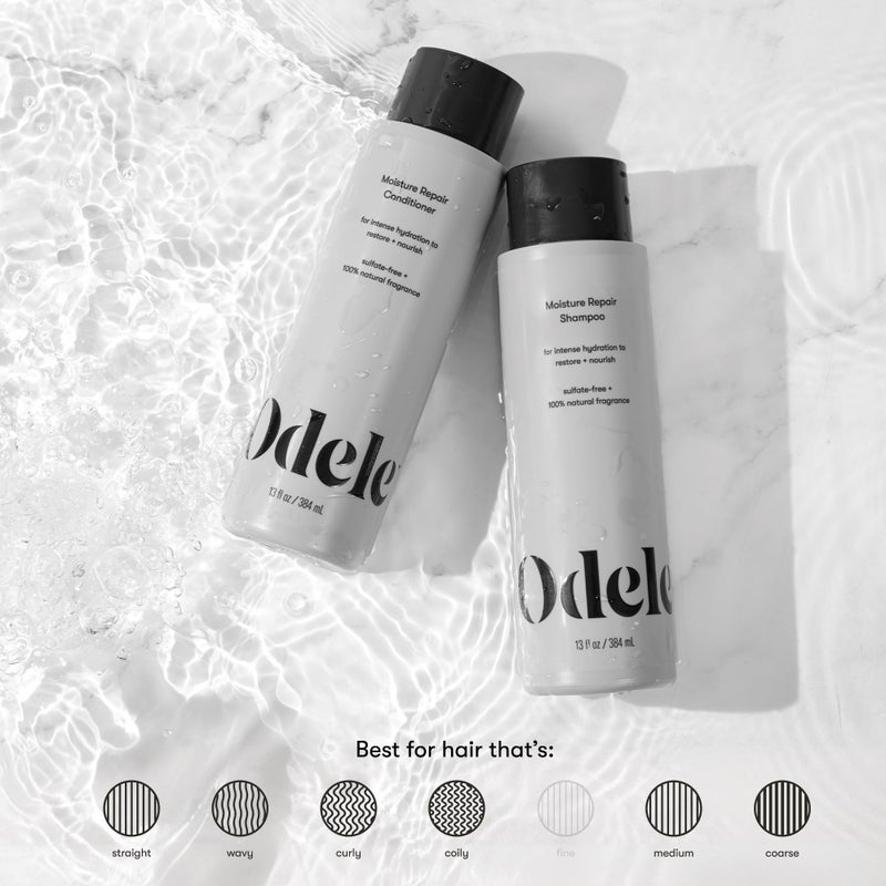 Odele Moisture Repair Sulfate-Free Shampoo & Conditioner Set, for Intense Hydration to Restore & Nourish Dry or Damaged Hair, 13 Fl Oz Each (2-Pack) - Image 3