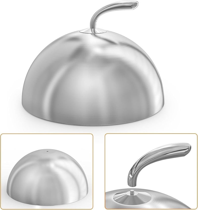 Cheese Melting Dome, Round Basting Cover with Handle, Stainless Steel Griddle Accessories for Flat Top Griddle Grill Indoor/Outdoor Kitchen, Backyard, Parties Cooking - Image 3
