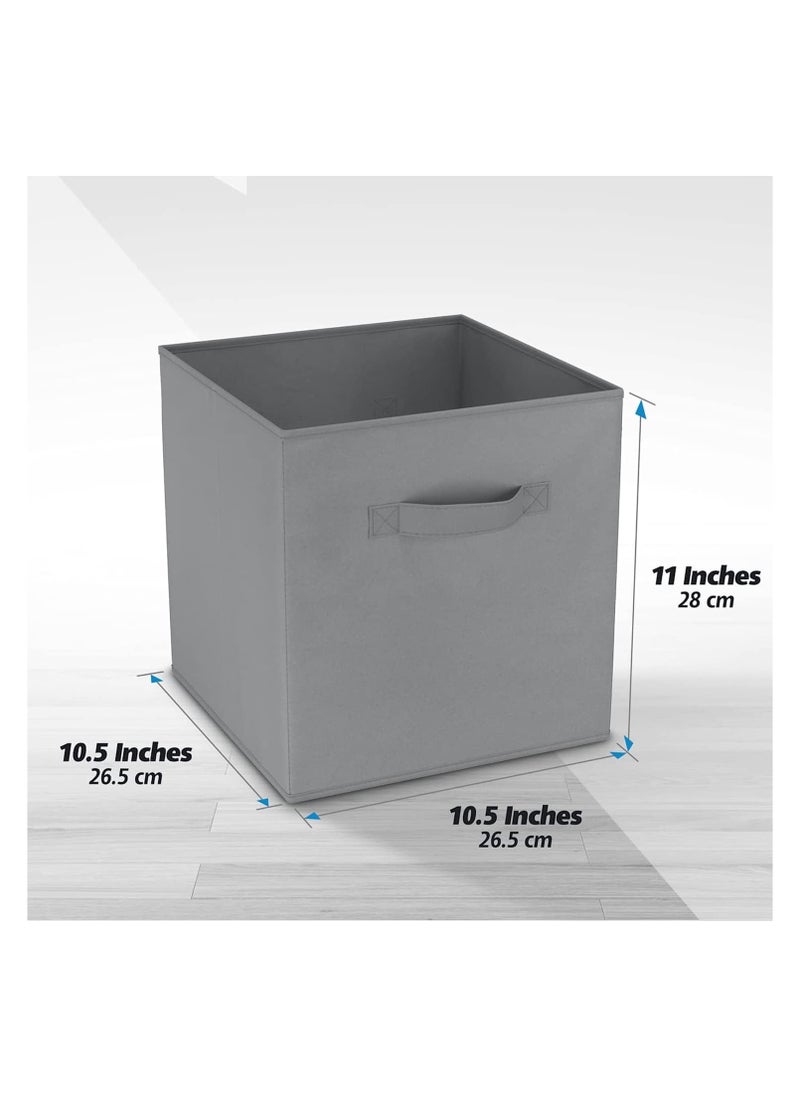 Generic Collapsible Fabric Storage Cubes Organizer, Set of 4 Home Foldable Collapsible Storage Box, Fabric Cubby Organizer Baskets with Dual Handles, Cube Storage Bins for Shelf, Home and Office  - Image 2