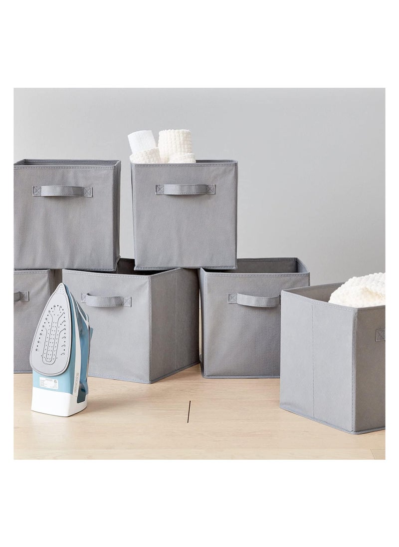 Generic Collapsible Fabric Storage Cubes Organizer, Set of 4 Home Foldable Collapsible Storage Box, Fabric Cubby Organizer Baskets with Dual Handles, Cube Storage Bins for Shelf, Home and Office  - Image 5
