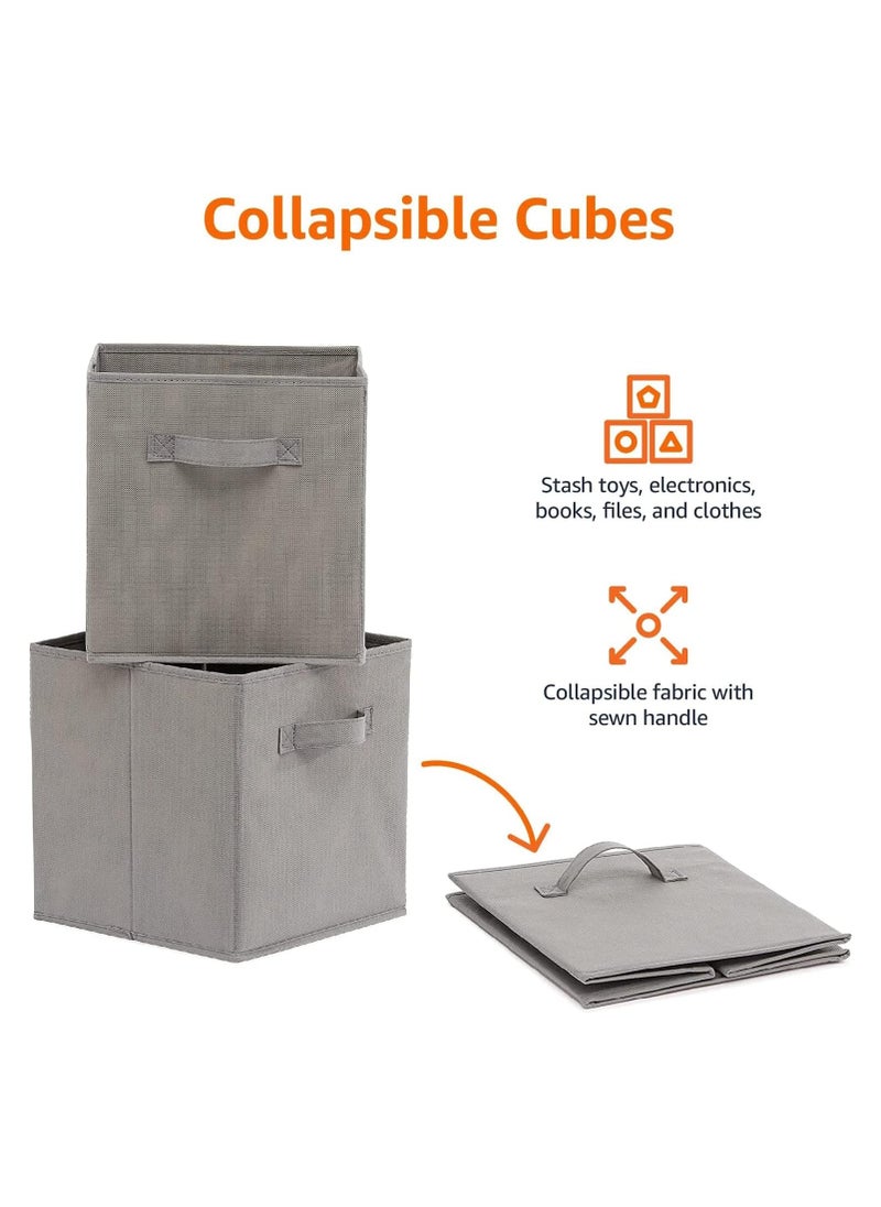 Generic Collapsible Fabric Storage Cubes Organizer, Set of 4 Home Foldable Collapsible Storage Box, Fabric Cubby Organizer Baskets with Dual Handles, Cube Storage Bins for Shelf, Home and Office  - Image 3