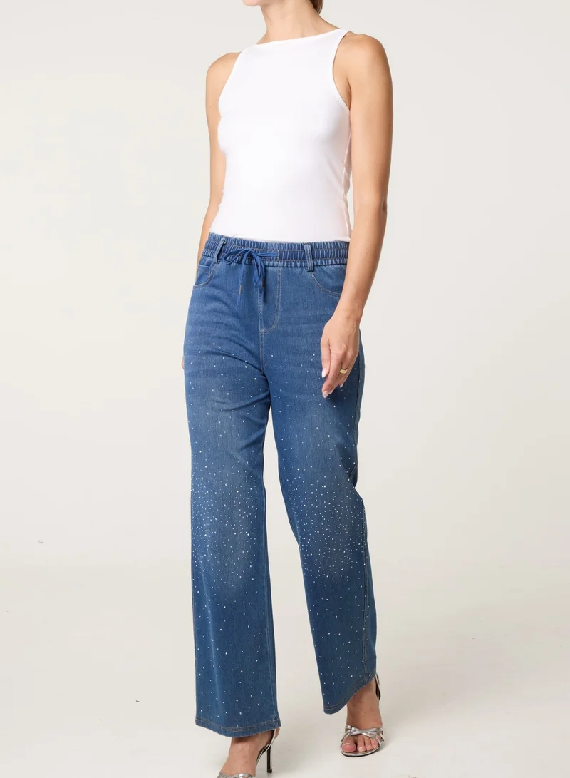Blue Vanilla  Diamante Splash Jeans for Women | Best Price UAE