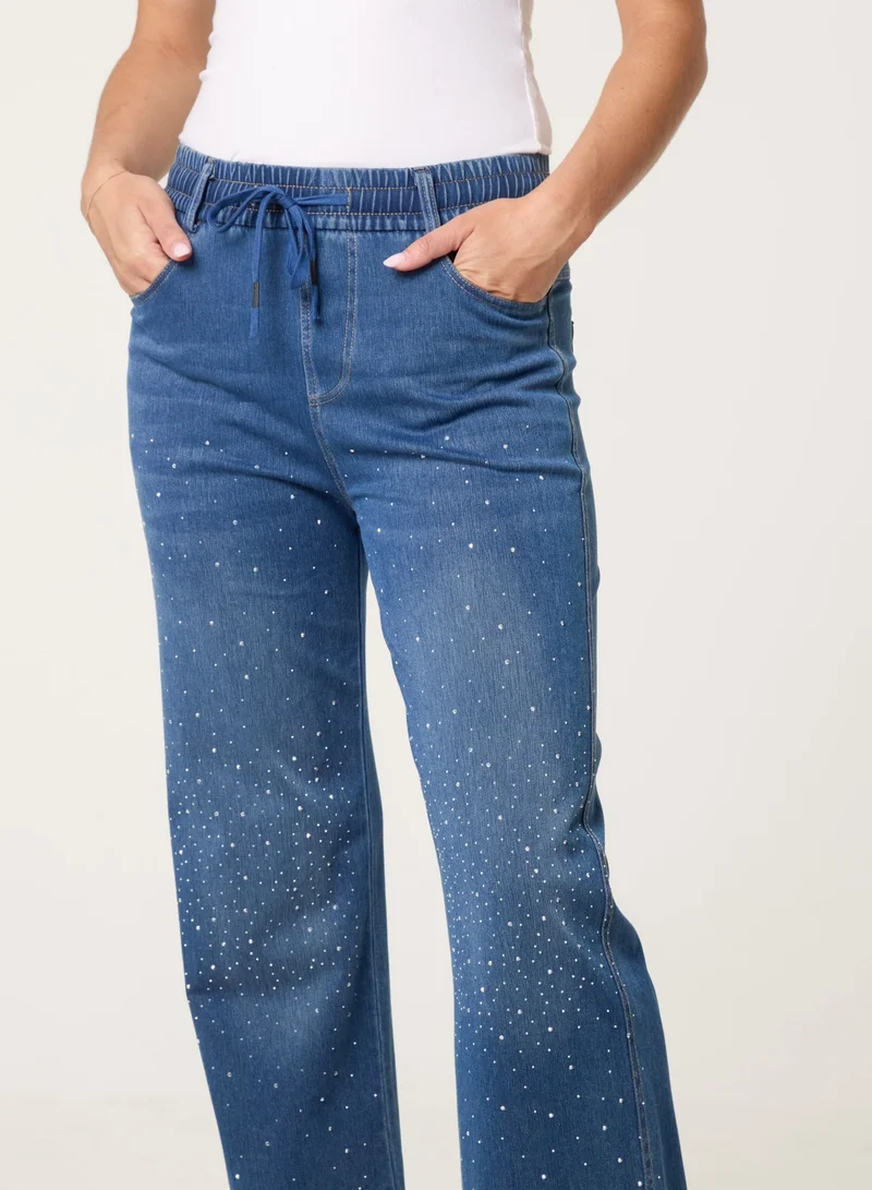 Blue Vanilla  Diamante Splash Jeans for Women | Best Price UAE