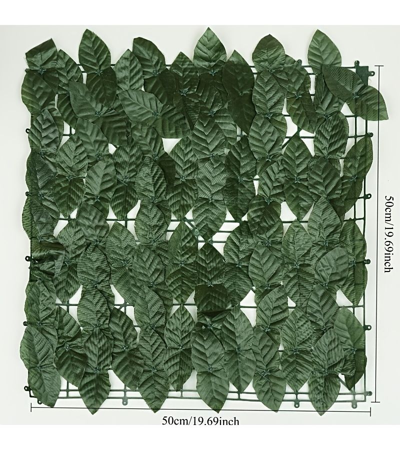 6 Pieces Sweet Potato Leaves Ivy Retractable Fence Privacy Barrier Net High Density Dark Green Leaf Balcony Shading Decorative Garden Courtyard UV Resistant Weatherproof 50x50cm - Image 3