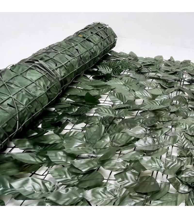 6 Pieces Sweet Potato Leaves Ivy Retractable Fence Privacy Barrier Net High Density Dark Green Leaf Balcony Shading Decorative Garden Courtyard UV Resistant Weatherproof 50x50cm - Image 4