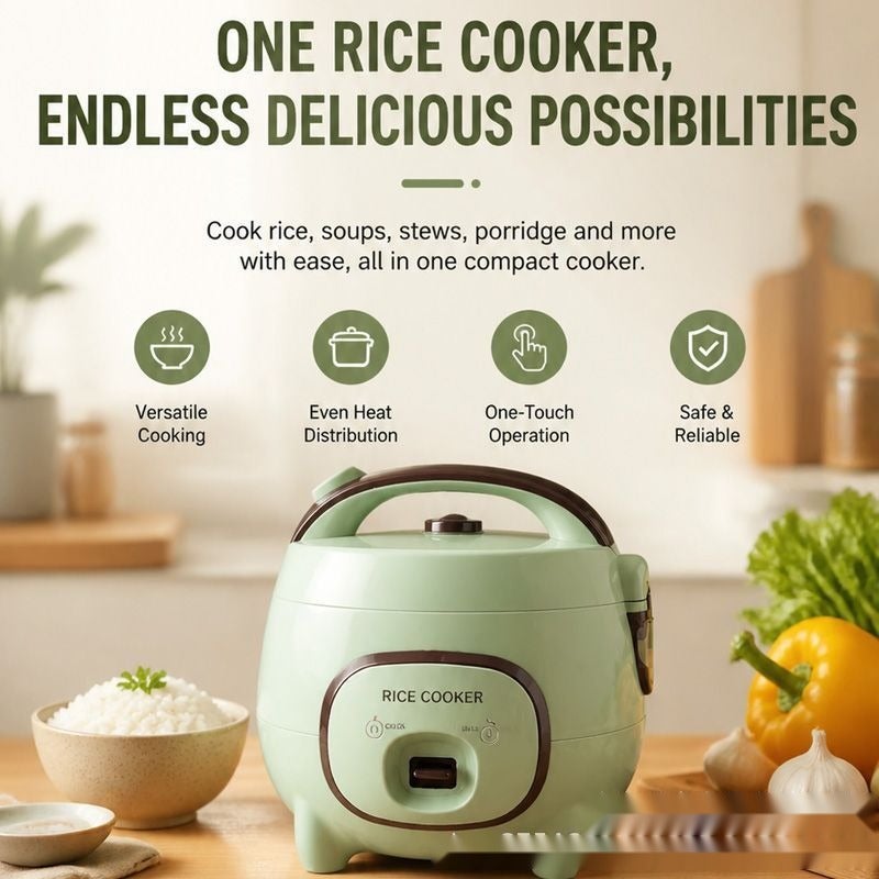 Mini Rice Cooker 110V-220V Non-Stick Inner Pot Dual-Use for Steaming and Cooking, Wholesale for Dorms and Homes - Image 3