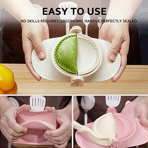 MUMSUNG Empanadas Press Maker Mold Set,4-inch Dumpling Maker With Dough Cutter, Professional Kitchen Gadget for Empanada, Pierogi, Pastelitos, Calzone, Turnovers 4"-White - Image 5