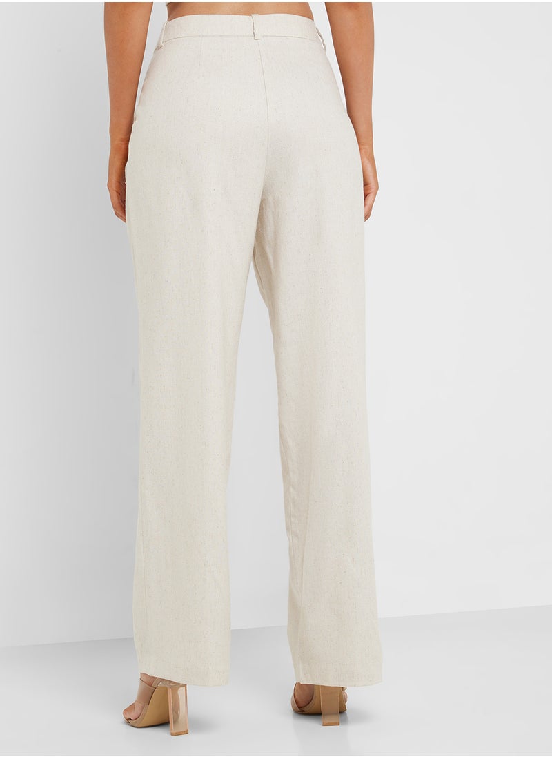 VERO MODA - High Waist Wide Leg Linen 32" Pants - Image 1