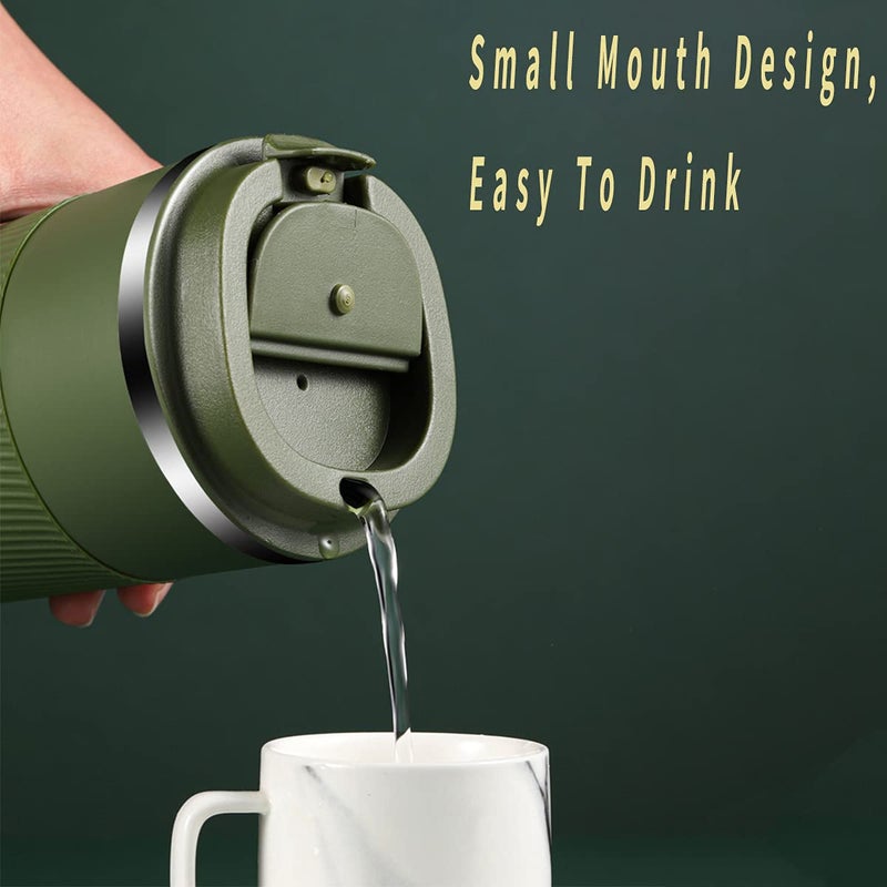 CHANCCI 16oz Travel Coffee Mug Spill Proof, Insulated Coffee Mug with Lid, Leakproof Coffee Tumbler,Stainless Steel Vacuum Coffee Cup for Hot/Cold Drinks, Reusable Coffee Cup for Men Women -510ml,Dark Green - Image 3