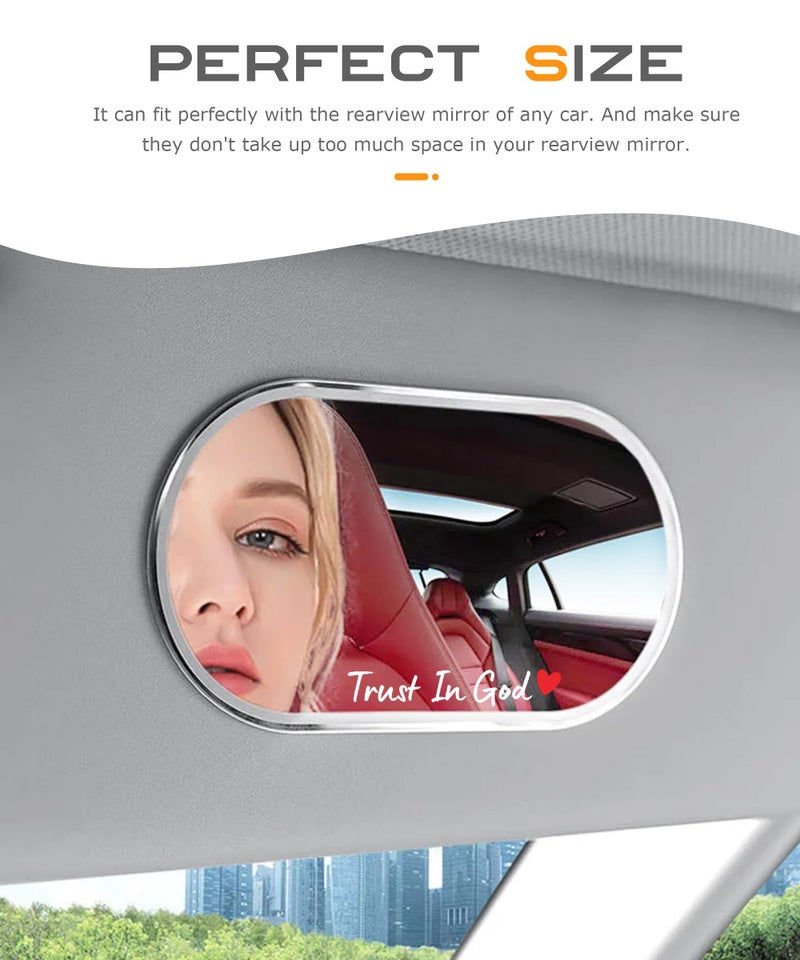 SCUARI 4PCS Car Stickers,Cars Decals,Car Accessories Trust in God Rearview Mirror Sticker,Auto Stickers and Decals,Auto Decals for Women,Trust in God Mirror Decoration,Fits Most Vehicles (White&Red) - Image 4