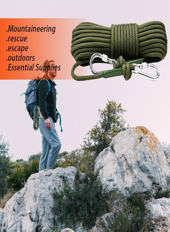 Pemoupnd Climbing Rope Built in Steel Wire Static Rock Climbing Rope for Escape Rope Ice Climbing Equipment Fire Rescue Parachute(32 ft) - Image 5