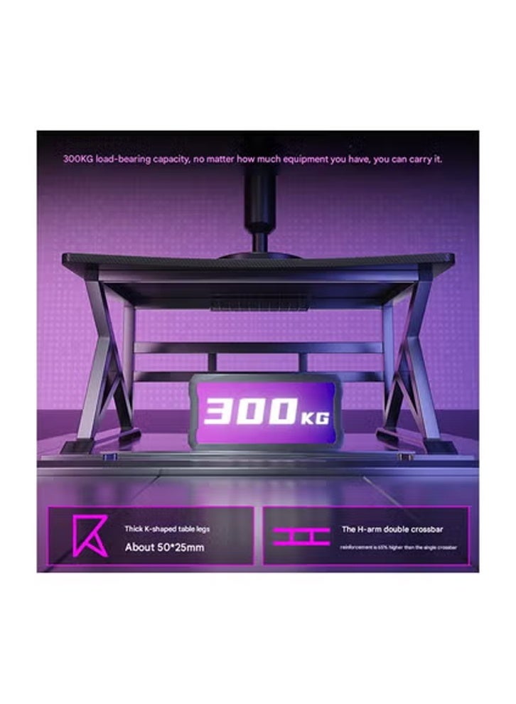 كلناميان طاولة كمبيوتر متعددة الوظائف للمكتب المنزلي 140 سم، لون أسود - Image 5