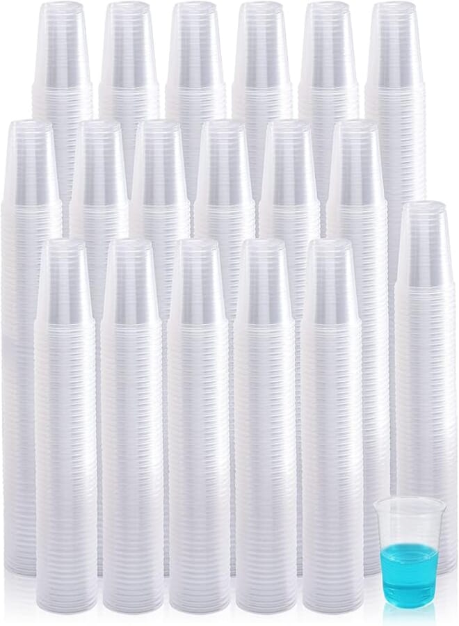 Turbo Bee 1000 Pack 3oz Disposable Plastic Cups,Disposable Mouthwash Cups,3 Ounce Small Clear Cups Ideal for Whiskey,Drinking Tasting, Food Sample