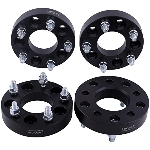 VLAOSCHI Black Forged 5x4.5 to 5x4.75 Wheel Adapters 1.25 Inch with 1/2" Studs Compatible with Jeep-Ford 5 Lug 5x114.3 to 5x120.65 for Wrangler Cherokee Liberty Taurus Edge Explorer Ranger - Pack of 4 - Image 1