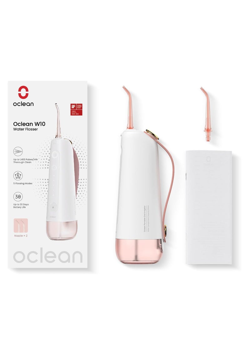Oclean W10 Cordless Water Flosser 200 ml — Pink — 5 Modes , 1 , 400 Pulses / Min Tank , IPX7 Waterproof - Image 1