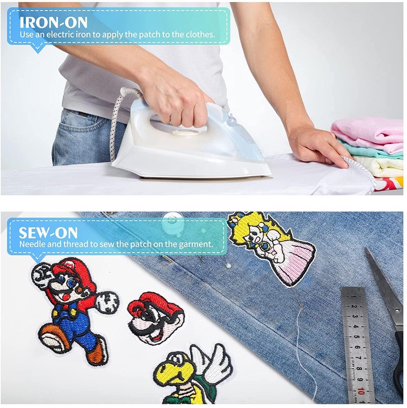 Nuguri Decorative Patches,16pcs Iron On Patches for Clothing, Embroidered Sew On Super Cute Cartoon Anime Patches for Kids Jackets, Shirts, Backpacks - Image 5