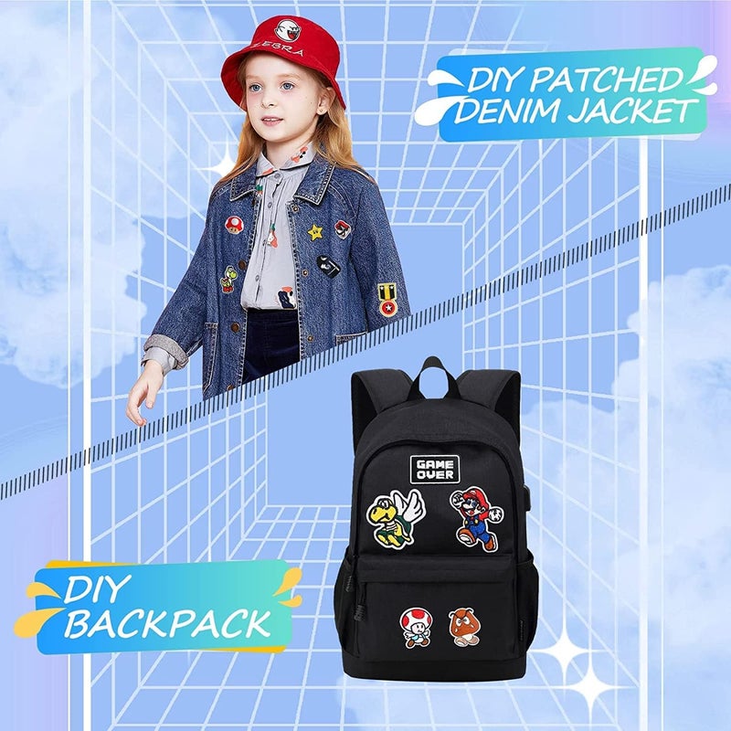 Nuguri Decorative Patches,16pcs Iron On Patches for Clothing, Embroidered Sew On Super Cute Cartoon Anime Patches for Kids Jackets, Shirts, Backpacks - Image 3