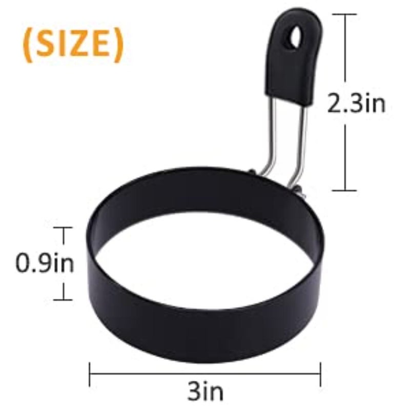 4 Pack Eggs Rings, Stainless Steel Round Breakfast Mold Tool Cooking, Round Egg Cooker Rings For Frying Shaping Cooking Eggs, Egg Maker Molds 4Pack - Image 4
