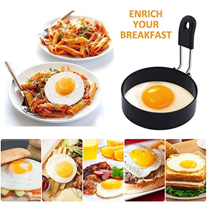 4 Pack Eggs Rings, Stainless Steel Round Breakfast Mold Tool Cooking, Round Egg Cooker Rings For Frying Shaping Cooking Eggs, Egg Maker Molds 4Pack - Image 5