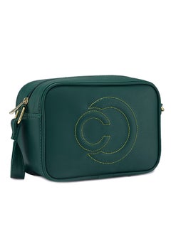 CAPRESE Caprese Dora Solid Dark Green Faux Leather Medium Sling Bag  - Image 4