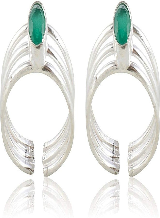 ELOISH 92.5 Sterling Silver Toe Rings for Women (GREENCZTOERINGS) - Image 1