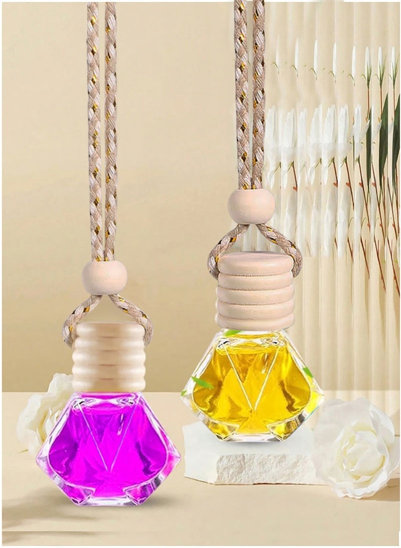 مجيد زجاجات معطر جو للسيارة، رائحة خفيفة تدوم طويلاً، قلادة زيت عطري للسيارة (زجاجتان مملوءتان) - Image 1