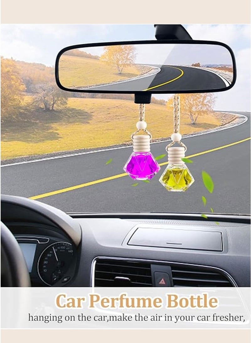 مجيد زجاجات معطر جو للسيارة، رائحة خفيفة تدوم طويلاً، قلادة زيت عطري للسيارة (زجاجتان مملوءتان) - Image 2