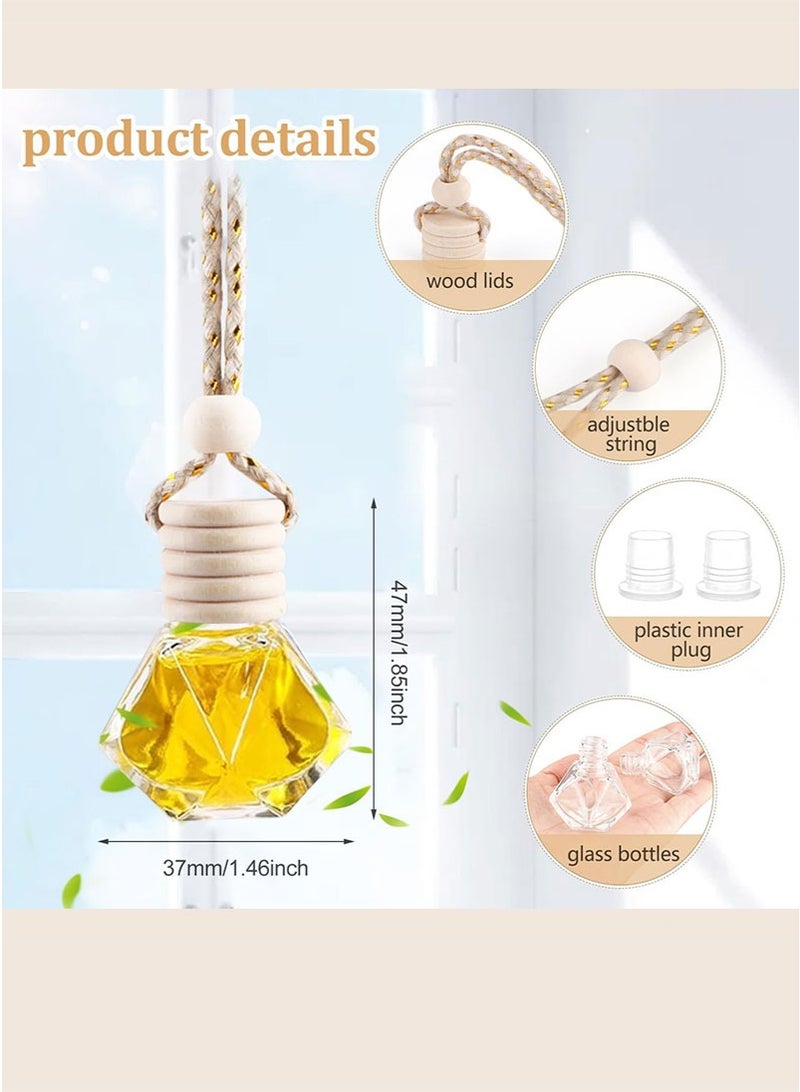 مجيد زجاجات معطر جو للسيارة، رائحة خفيفة تدوم طويلاً، قلادة زيت عطري للسيارة (زجاجتان مملوءتان) - Image 4
