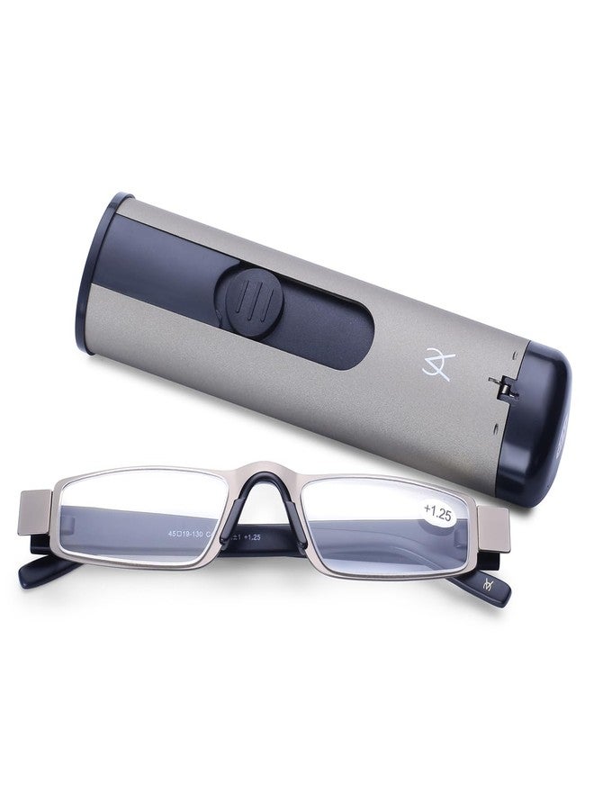 AEC iMag1 Premium Metal Reading Glasses with Convenient Slider Case - Stylish and Functional Eyewear Frame (+1.50, Brown) - Image 5