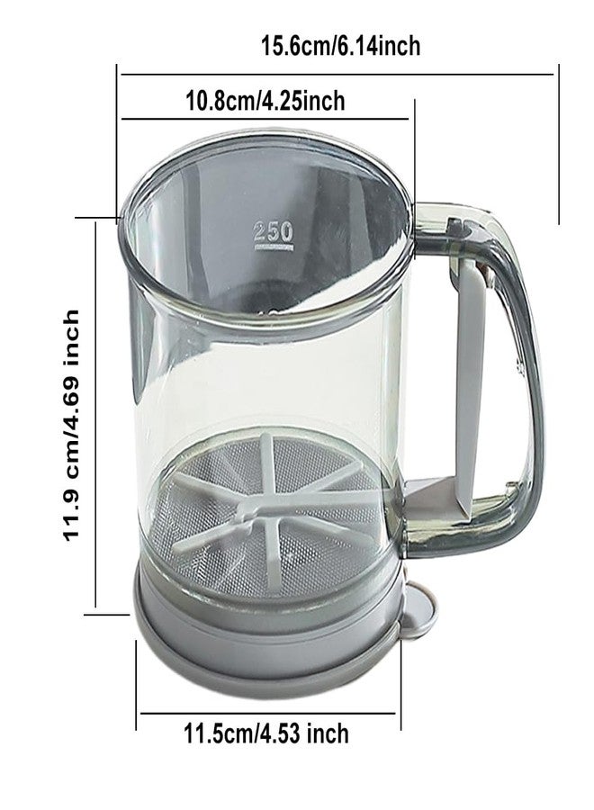 WeiLingBo Flour Sifter for Baking,One-Hand Press Baking Sifter with Double-Layer Fine Mesh,Portable Sifters for All Baking Flour Powdered Sugar Almond Powder and Cocoa Powder - Image 2