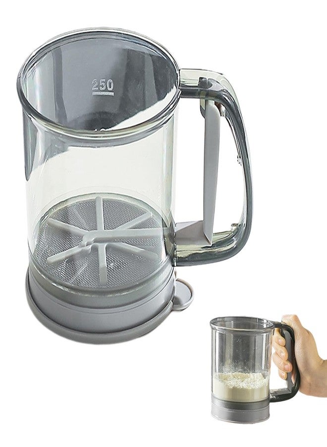 WeiLingBo Flour Sifter for Baking,One-Hand Press Baking Sifter with Double-Layer Fine Mesh,Portable Sifters for All Baking Flour Powdered Sugar Almond Powder and Cocoa Powder - Image 1