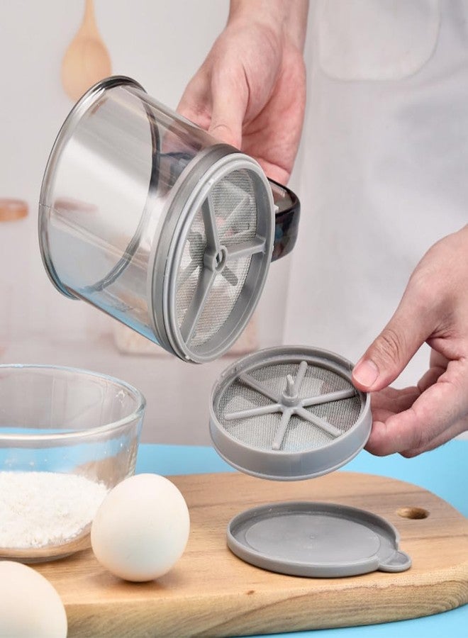 WeiLingBo Flour Sifter for Baking,One-Hand Press Baking Sifter with Double-Layer Fine Mesh,Portable Sifters for All Baking Flour Powdered Sugar Almond Powder and Cocoa Powder - Image 4