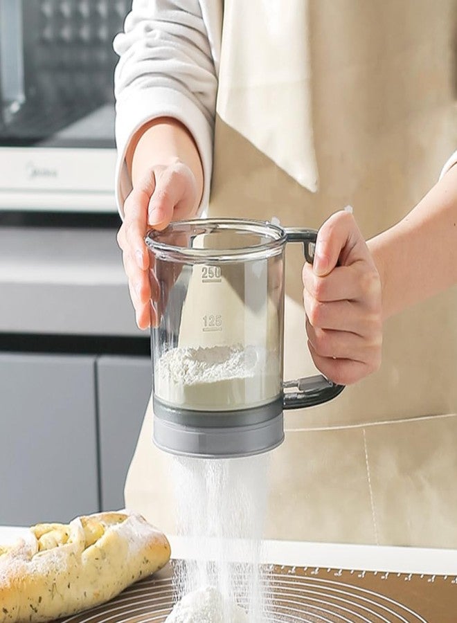 WeiLingBo Flour Sifter for Baking,One-Hand Press Baking Sifter with Double-Layer Fine Mesh,Portable Sifters for All Baking Flour Powdered Sugar Almond Powder and Cocoa Powder - Image 3