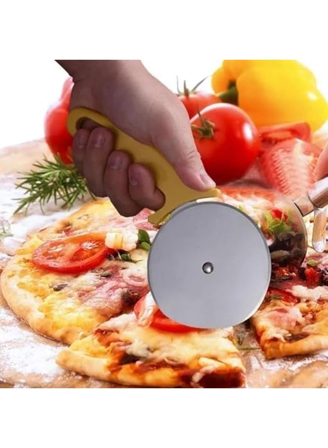 قطاعة بيتزا حادة وعصرية – لتقطيع البيتزا والمخبوزات بسهولة ودقة – أصفر (Z) - Image 2