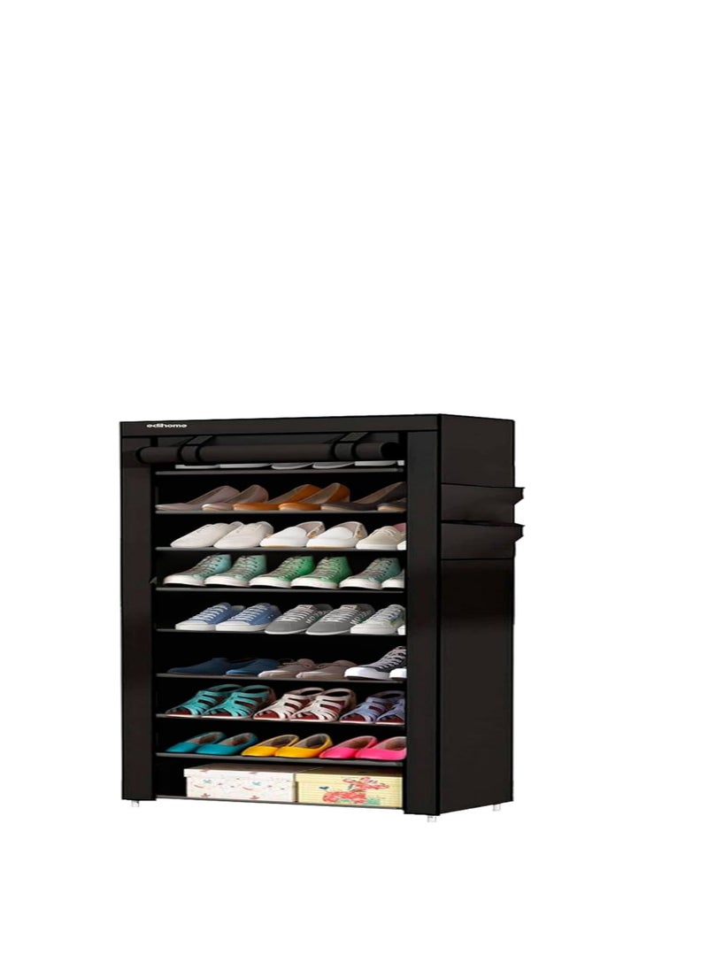 eBasket 7-Tier Shoe Rack, Shoe Cabinet Organizer (Black)  - Image 3