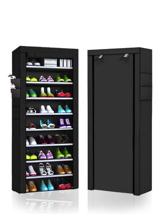 7-Tier Shoe Rack, Shoe Cabinet Organizer (Black)