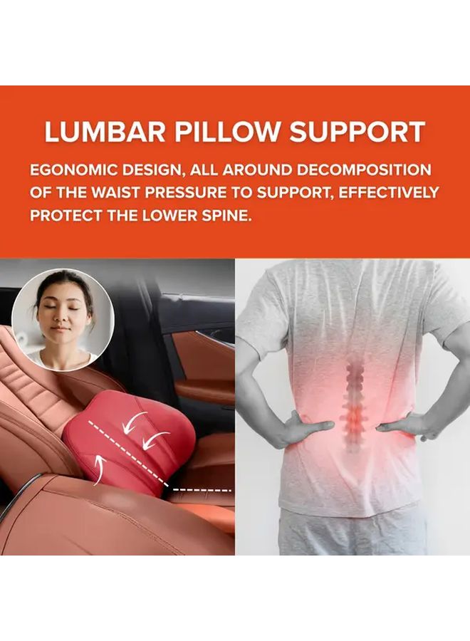 Ergonomic Lower Back Pillow Lumbar Support Cushion with Breathable Soft Cover D Color for Car Seats Office Chairs and Home Use Posture Support for Lower Back and Spine - Image 2