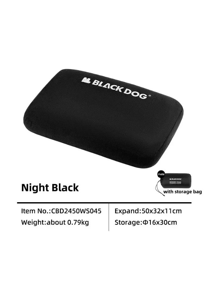BLACKDOG Memory Foam Camping Pillow 50×32×11cm, Portable Travel Pillow with Storage Bag for Outdoor Hiking Sleeping - Image 1